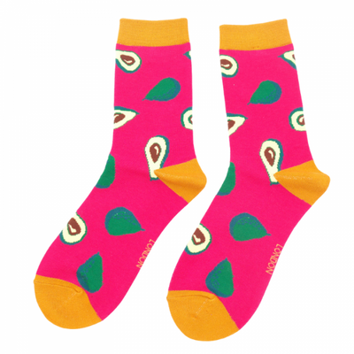 Avocado Bamboo Socks Hot Pink