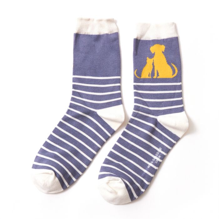 Cat & Dog Denim Bamboo Socks