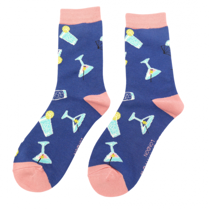 Cocktails Bamboo Socks Denim