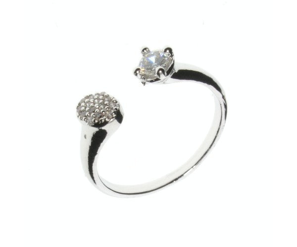 Dot & Diamond Silver Ring