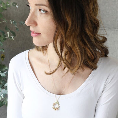 Flower & Bee Droplet Necklace