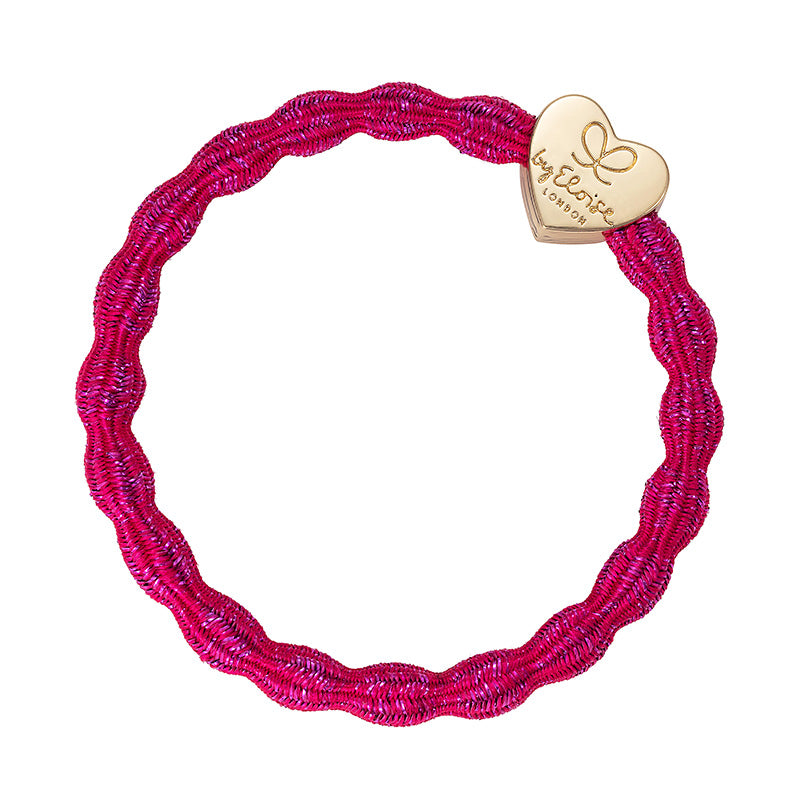 Fuchsia Metallic Gold Heart Hairband