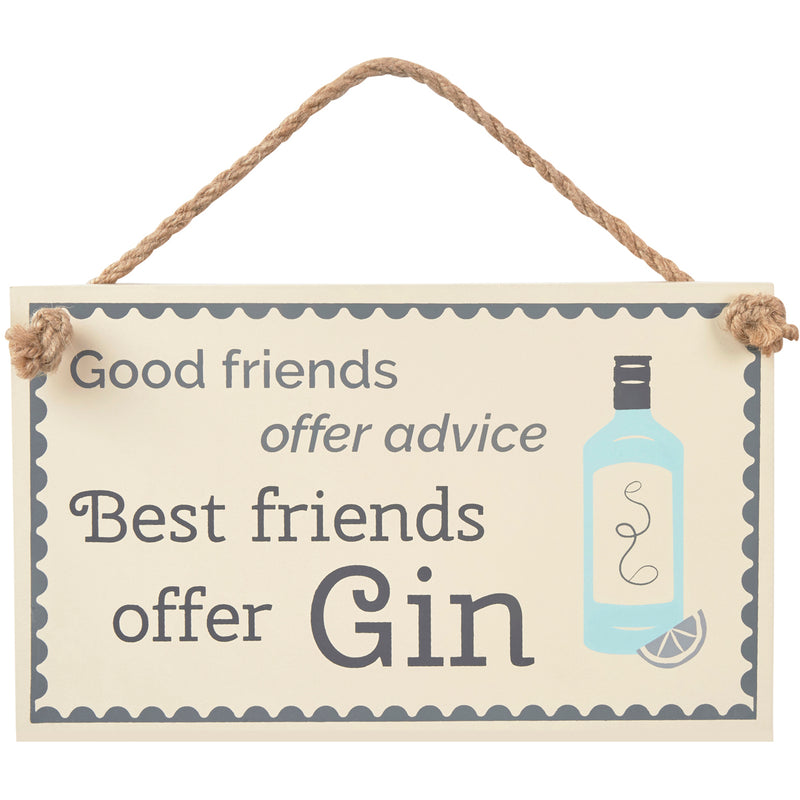 Good Friends Offer Gin Sign