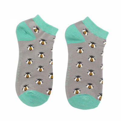 Honey Bee Bamboo Trainer Socks Grey