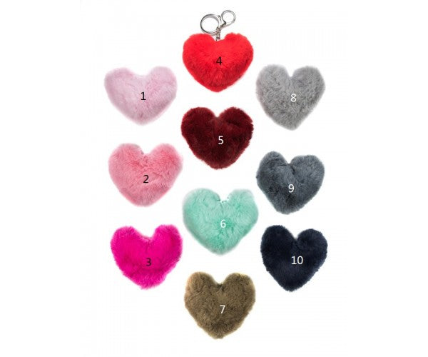 Fluffy Heart Keyring