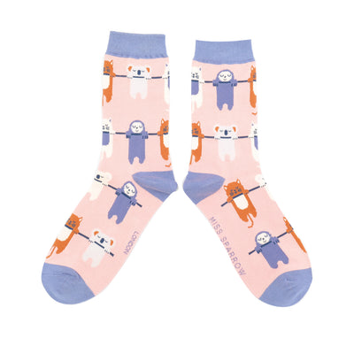 Hang In There Bamboo Socks Dusky Pink