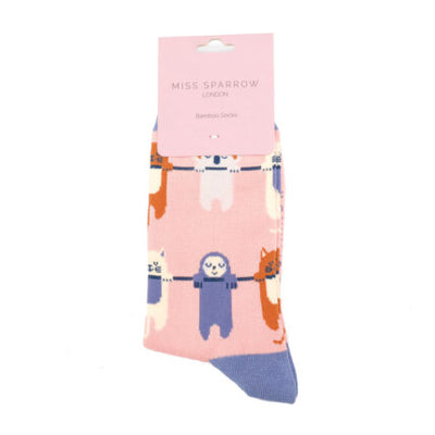 Hang In There Bamboo Socks Dusky Pink