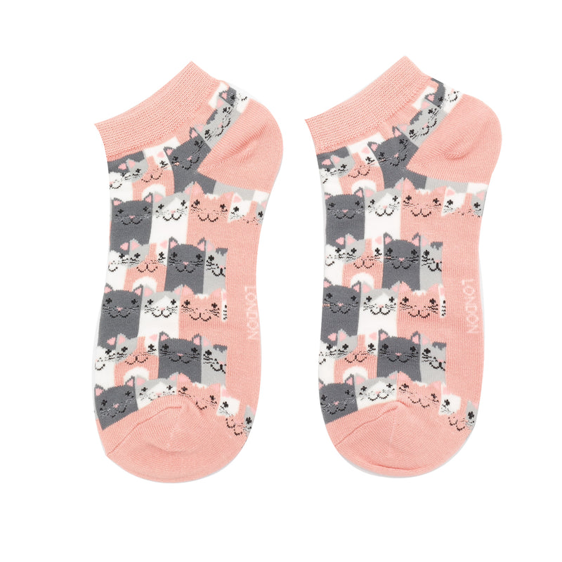 Happy Cats Dusky Pink Bamboo Trainer Socks