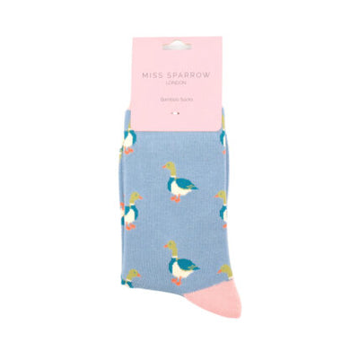 Mallard Ducks Bamboo Socks Blue
