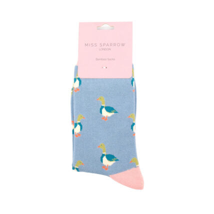 Mallard Ducks Bamboo Socks Blue