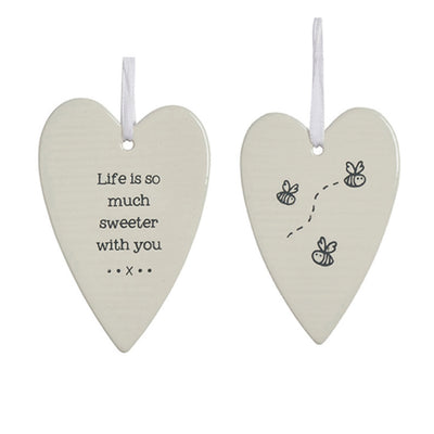 'Life Is So Much Sweeter With You' Ceramic Heart