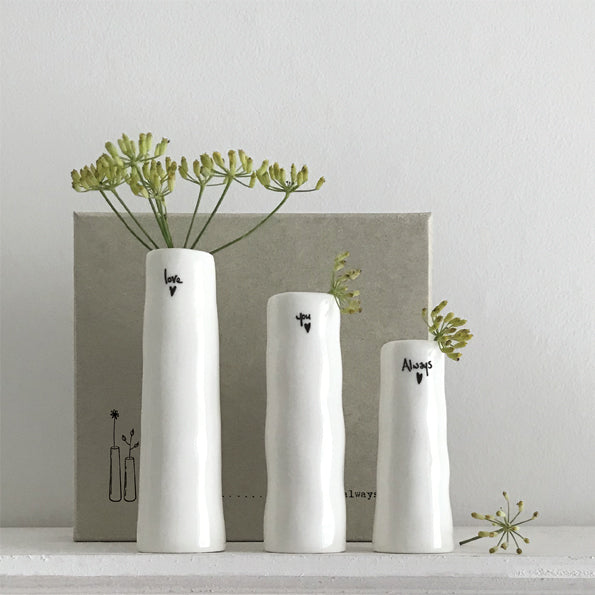 Love You Always Trio of Bud Vases