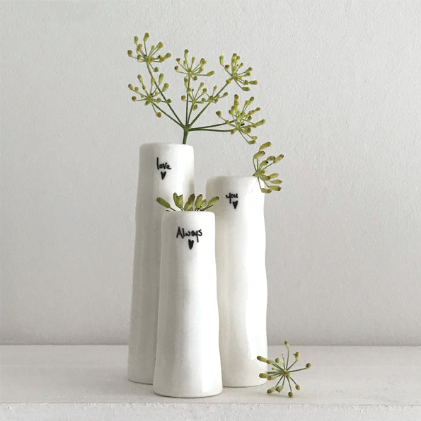 Love You Always Trio of Bud Vases
