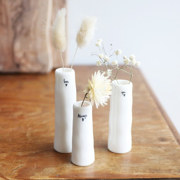 Love You Always Trio of Bud Vases