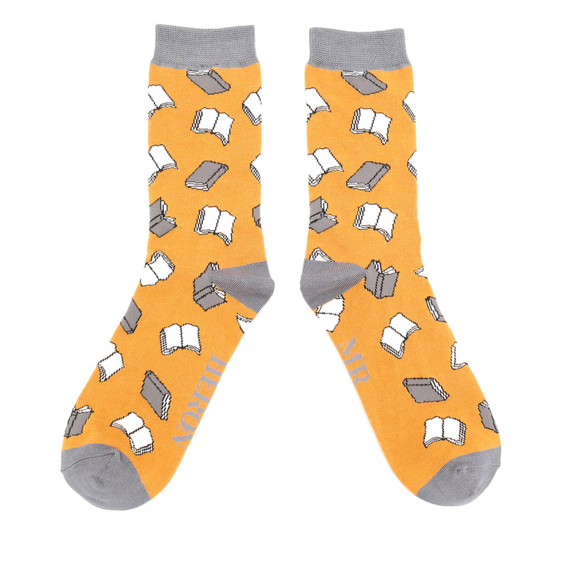 Books Mustard Bamboo Socks