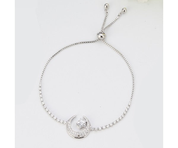 Moon & Star Silver Bracelet