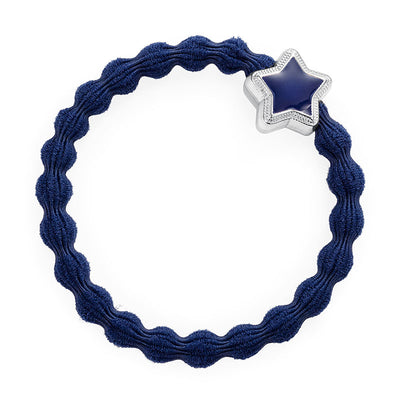 Navy Enamel Silver Star Hairband