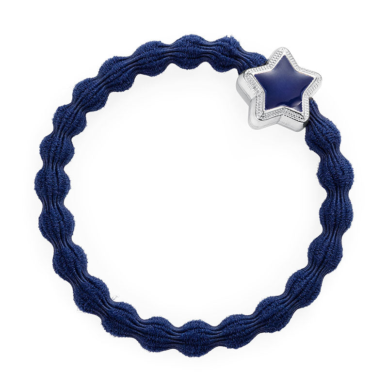Navy Enamel Silver Star Hairband