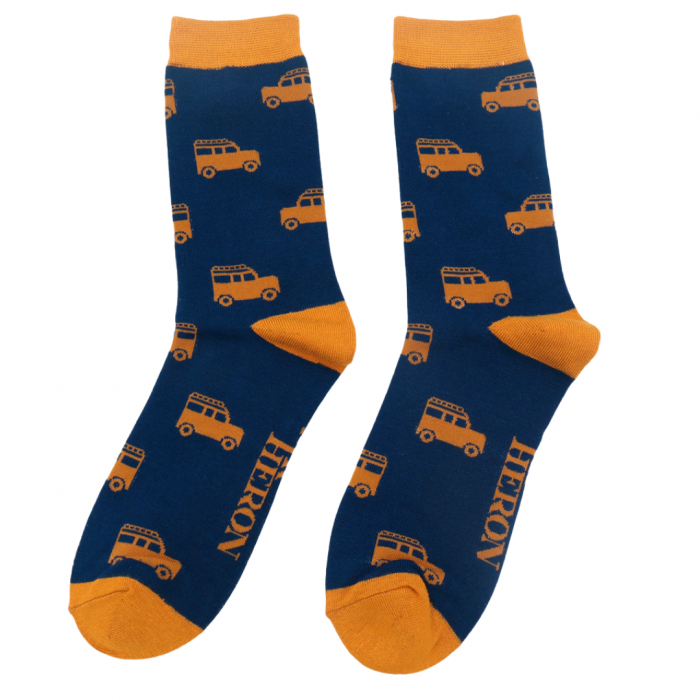 Off Roading Navy Bamboo Socks