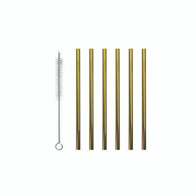 Set Of Six Stainless Steel Straws