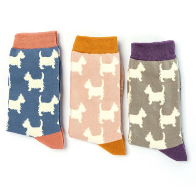 Scottie Dog Pink Bamboo Socks