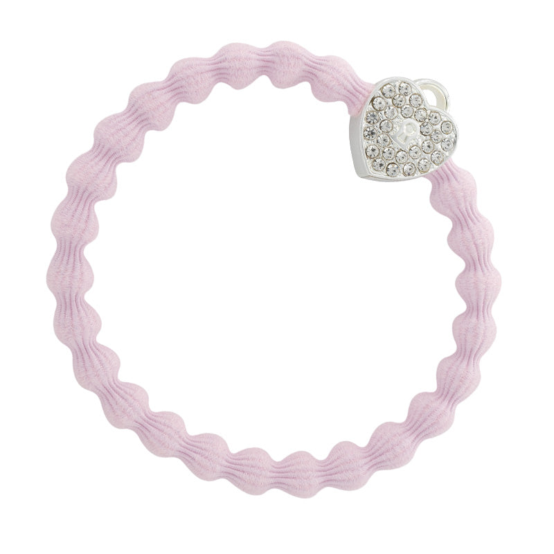 Soft Pink Silver Heart Lock Hairband