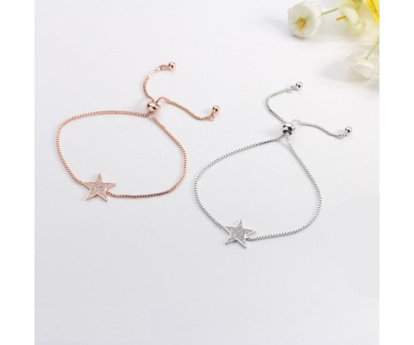 Star Silver Adjustable Bracelet