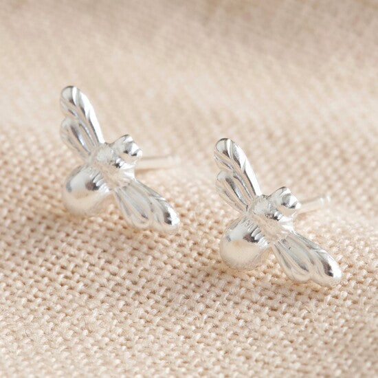 Sterling Silver Bee Stud Earrings