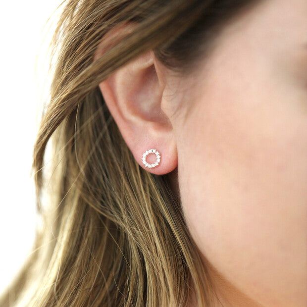 Sterling Silver Circle Stud Earrings