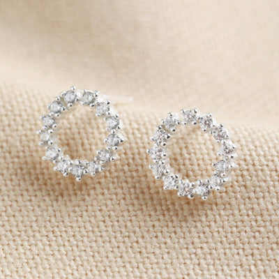 Sterling Silver Circle Stud Earrings