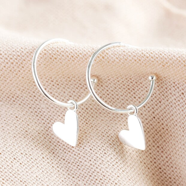 Sterling Silver Falling Heart Earrings