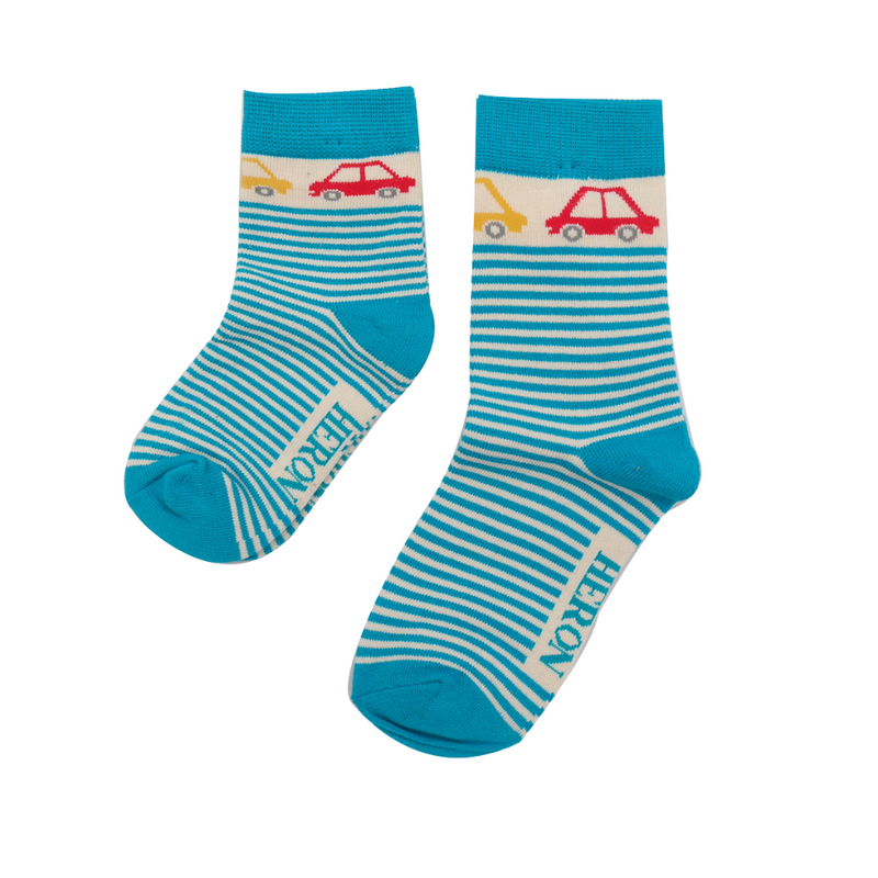 Boys Cars & Stripes Bamboo Socks