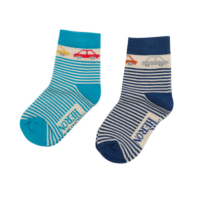 Boys Cars & Stripes Bamboo Socks