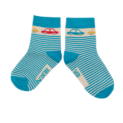 Boys Cars & Stripes Bamboo Socks