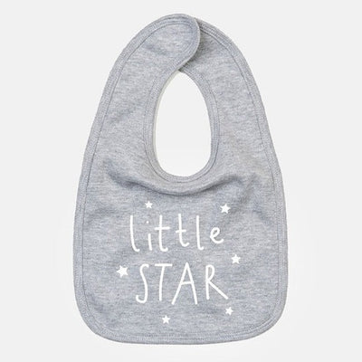 Grey Little Star Baby Bib