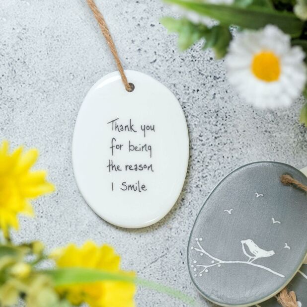 Thank You Reason I Smile Oval Hanger
