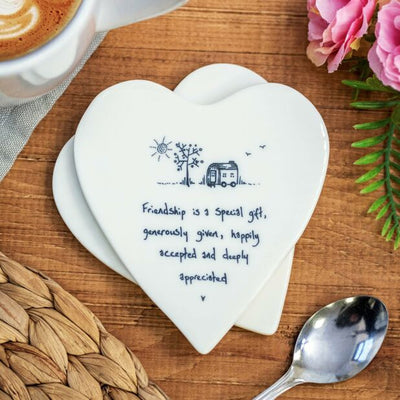 Friendship Is A Gift Heart Coaster