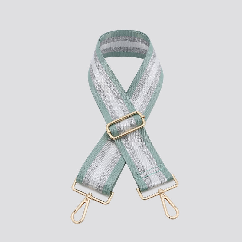 Mint Glitter Stripe Bag Strap