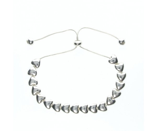 Silver Multi Heart Adjustable Bracelet