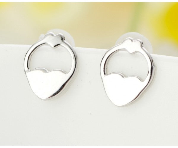 Sterling Silver Heart Hoop Stud Earrings