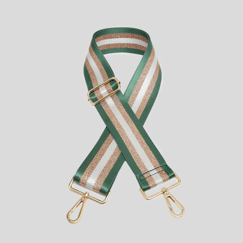 Green Bronze Glitter Stripe Bag Strap