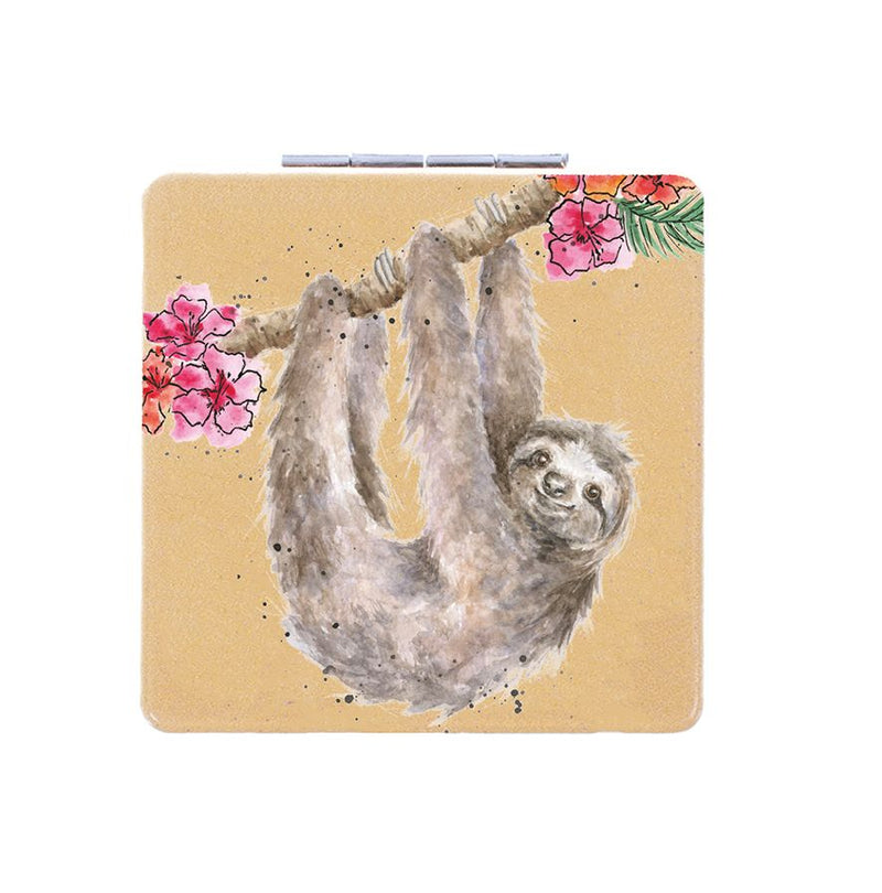 Hanging Around Sloth Compact Mirror