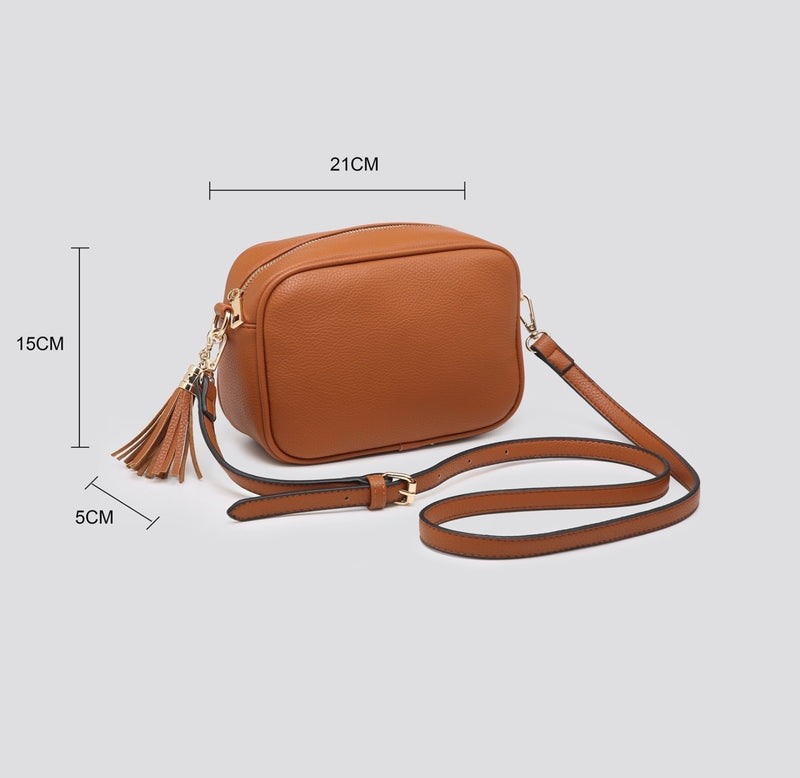 Tassel Camera Bag Tan Brown