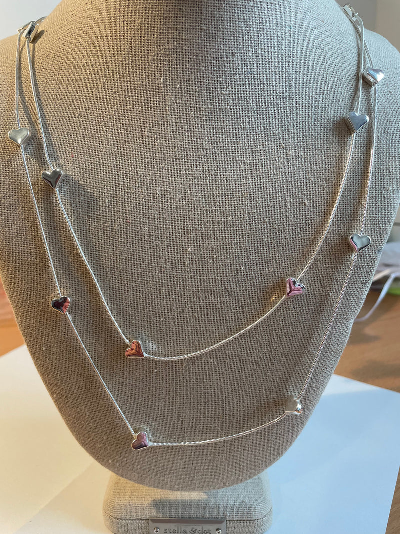 Double Wrap Small Heart Long Necklace