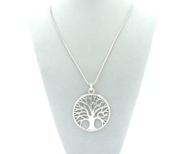 Round Tree Of Life Long Necklace