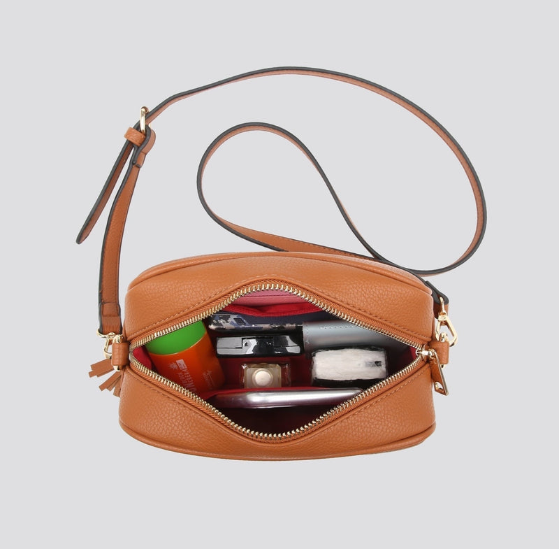 Tassel Camera Bag Tan Brown