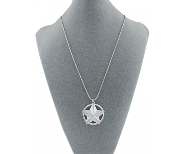 Circle Star Matte Long Necklace