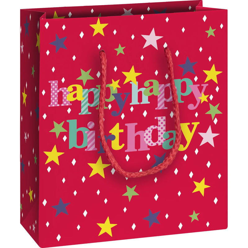 Red Happy Birthday Medium Gift Bag