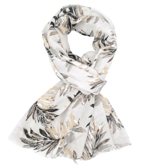 Grey Leaves Scarf