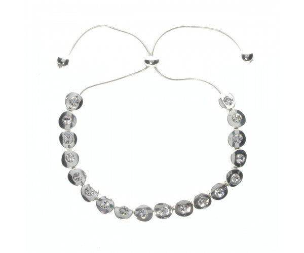 Diamond Pebble Silver Bracelet